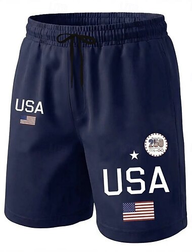 Homme 4 juillet, 250e anniversaire des États-Unis Drapeau Américain Maillots de bain Shorts de bain Shorts de Surf Taille Moyenne Patriotique Fête Poches Latérales doublure en maille Taille élastique