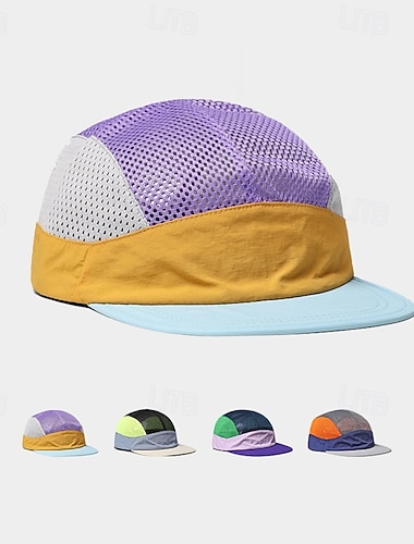  Boné de Baseball Chapéu de Sol Boné de tênis Unisexo Larga Boné de Corrida Retalhos Proteção Solar Pavio Humido Respirável para Tênis Basebal Corrida Verão Primavera Azul Roxo Cáqui