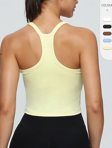  Naisten Joogarintaliivit Pilates-rintaliivit Urheilurintaliivit Alusvaate Punnerrus Tärinänvaimennus Hengittävä Racerback Pehmustettu Yhtenäinen väri Urheilu Urheiluvaatteet Sininen Musta Juoksu