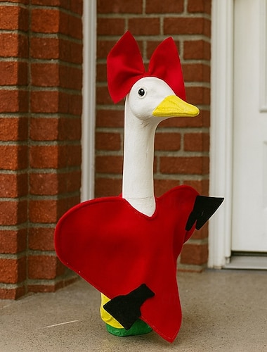  Roupa para ganso de jardim, ideal para estátua de ganso de concreto de 58 a 63 cm (23 a 25 polegadas), acessório decorativo para jardim na primavera e no verão. Apenas a roupa, o ganso não está