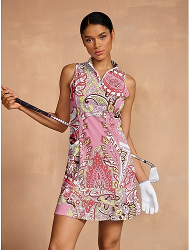  Damen Golfkleid Rosa Ärmellos Kleid Damen-Golfkleidung, Kleidung, Outfits, Kleidung
