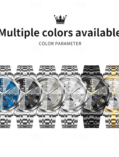  OLEVS Masculino Relógio mecânico Criativo Luxo Moda Negócio Automático - da corda automáticamente Exibição da fase da lua Luminoso Calendário Aço Inoxidável Assista