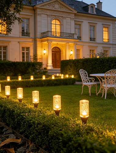  1 Stück Solar-Leuchtsäule mit Kugelgelenk für den Außenbereich, IP65 wasserdicht, 10/20 LEDs, dekorative LED-Lichterkette für Garten, Hof, Wege, Rasen, Terrasse, Bauernhof, Landschaftsbeleuchtung