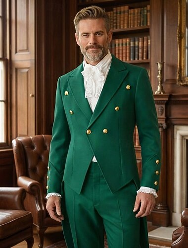  Renaissance Steampunk Mantel Jacke Frack langarm Prinz Elf Edelmann Kostüm Herren königlich Steampunk Veranstaltung / Fest Maskerade Erwachsene Mantel