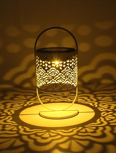  Hängende Solar-Außenlaterne aus hohlem Eisen, wasserdicht (IP44), Projektionslampe, dekorative LED-Beleuchtung für Garten, Hof, Rasen, Wege, Terrasse – stimmungsvolles Licht &Landschaftsbeleuchtung,