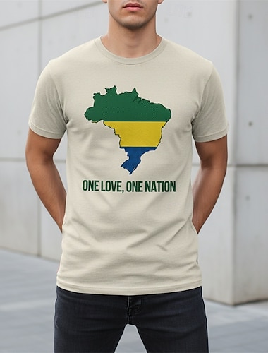  Partita mondiale di calcio 2026 Abiti Maglietta grafica Football americano Ispirato al Brasile Patriotico Corte per Unisex Adulti Stampa 3D  per Feste Sport all'Aperto