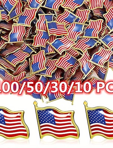  spille da bavero con bandiera americana patriottica – spille smaltate con la bandiera degli Stati Uniti che sventola per giacche, abiti &magliette – 4 luglio, giorno dell'indipendenza, 250°