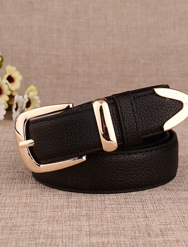  Dámské PU přezkový pásek PU kůže Metal Bucke Geometrie Na běžné nošení Denní Dovolená Safír Černá Bílá Žlutá