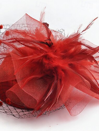  Γοητευτικά Ύφασμα Φτερά Γάμου Γενέθλια Κομψό Βίντατζ χαριτωμένο στυλ Με Φτερό Τούλι Ακουστικό Καπέλα