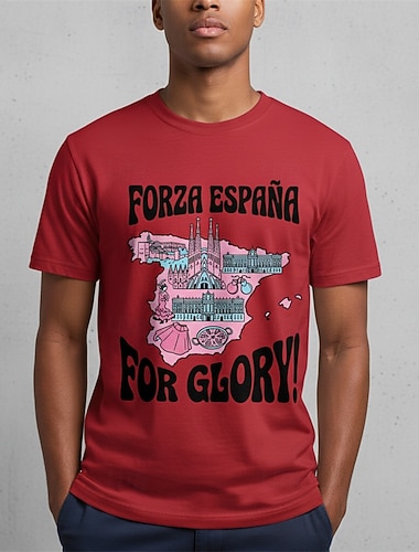  Partita mondiale di calcio 2026 Abbigliamento sportivo Maglietta grafica Football americano Tifoso di calcio spagnolo Patriotico Corte per Unisex Adulti Stampa 3D  per