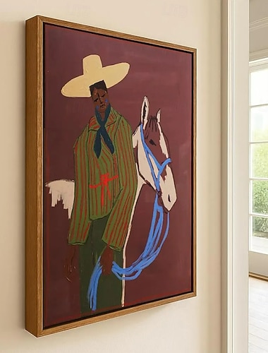  Cowboy mit Pferd, Ölgemälde, kühne Westernkunst