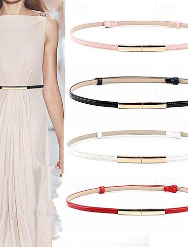  Dámské PU přezkový pásek PU kůže Metal Bucke Geometrie Na běžné nošení Denní Dovolená Vodní modrá Černá Bílá Světlá růžová