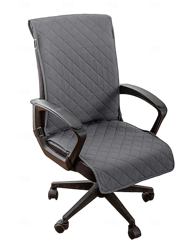  Vannavstøtende kontorstoltrekk vendbart quiltet spisestoltrekk stoltrekk datamaskin skrivebordsstoltrekk med sklisikker spenne høy rygg universelle sjefsstoltrekk