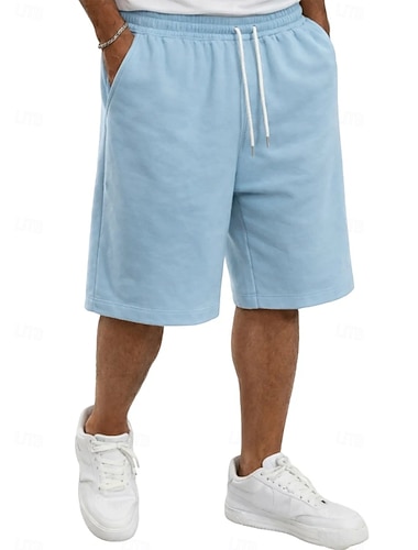  Herren Shorts Sommershorts Freizeitshorts Tasche Elastischer Bund Rein Einfach Komfort Atmungsaktiv Knielang Lässig Outdoor Strand Urlaub Mode Schwarz Weiß Mikroelastisch