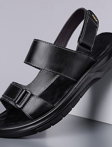  Zomersandalen voor heren van imitatieleer – verstelbare bandjes, lichtgewicht en ademend ontwerp, casual comfort voor mannen, perfect voor buitenactiviteiten, dagelijks gebruik en uitstapjes naar het resort.