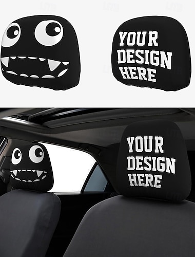  2er-Set individuell gestaltbare Auto-Kopfstützenbezüge, Staubschutzhüllen, universell passend für Auto-Kopfstützen