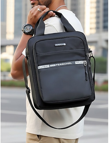  Herren-Umhängetasche aus Nylon in verschiedenen Farben, großes Fassungsvermögen, mehrere Fächer, verstellbarer Schultergurt, ideal für Alltag, Reisen, Urlaub und Outdoor-Aktivitäten.