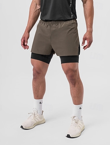  Miesten Juoksushortsit Urheilullinen shortsit Urheilushortsit Tasku 2 in 1 Compression Linerin kanssa Shortsit Kausaliteetti Päivittäin ulko- Kesä Kevät Nopea kuivuminen Kevyt Kosteuden siirtäv