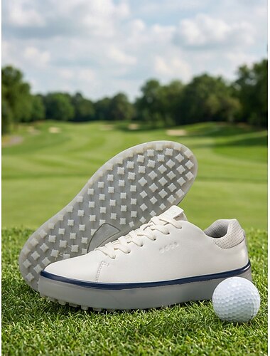  Weiße Damen-Golfschuhe – spikelose, rutschfeste Sohle, bequeme Schnürschuhe für Golf, Outdoor-Aktivitäten und Freizeit.