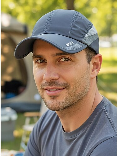  Herre hurtigtørkende sportscaps i polyester, justerbar størrelse, flerfarget – perfekt for fritidsbruk, reiser og utendørsaktiviteter