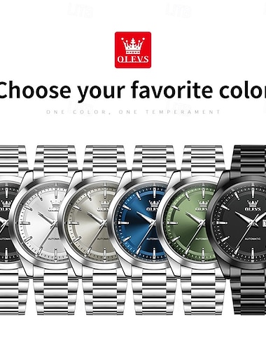 OLEVS Masculino Relógio mecânico Luxo Mostrador Grande Moda Negócio Automático - da corda automáticamente Luminoso Calendário Encontro Aço Inoxidável Assista