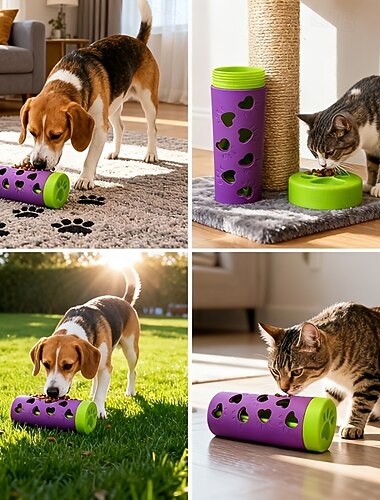 موزع طعام جديد قابل للفصل للحيوانات الأليفة، يُقدم ببطء | بكرة متينة مقاومة للعض، مصنوعة من المعدن &تحفيز بدني، للاستخدام الداخلي والخارجي للكلاب الصغيرة والمتوسطة الحجم &القطط
