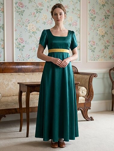  רטרו\וינטאג' ויקטוריאני ימי הביניים שמלות שמלת נשף שמלה בהשראת ריג'נסי נסיכות תחפושות בגדי ריקוד נשים נשף מסכות לבוש יומיומי מבוגרים שמלה