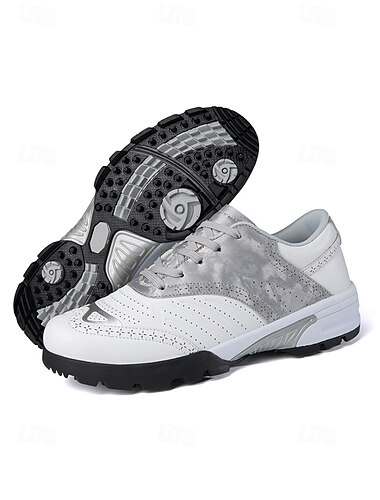  Herre golfsko – pustende overdel i kunstskinn, støtdempende såle, ergonomisk komfort for menn, perfekt for golf, fritidsaktiviteter utendørs og feriesteder