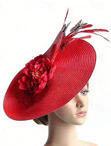  Fascinators Polyester Mariage Anniversaire ancien Mignon Rétro Avec Floral Papillon Casque Couvre-chef