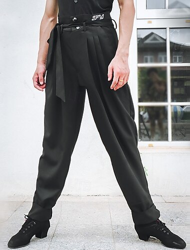  Latindans Bukser Fast Herre Ytelse Dagligdagstøy Høy Polyester