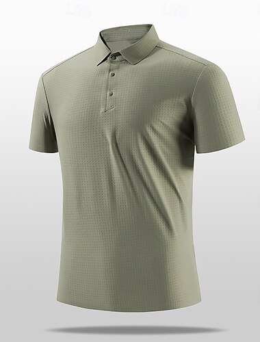  Herren Poloshirts Textur Lässig Sport Revers Kurzarm Basic Modern Einfarbig Knöpfe Kühlung Frühling & Sommer Blau Schwarz Weiß Braun Grün Poloshirts