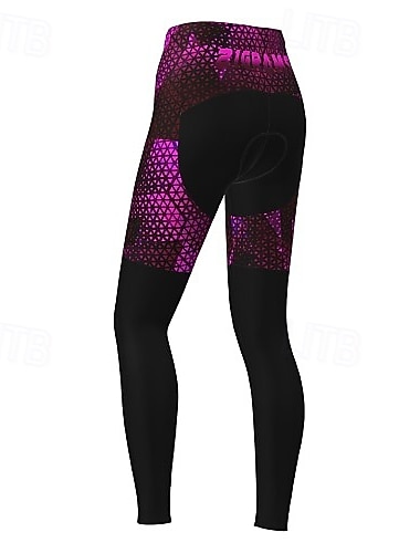  Mulheres Gráfico Padrão Calças Elásticas para Ciclismo Moto Calças Meia-calça Ciclismo de Montanha Ciclismo de Estrada Esportes Térmico / Quente Tapete 3D Manter Quente Secagem Rápida Amarelo Vermelho