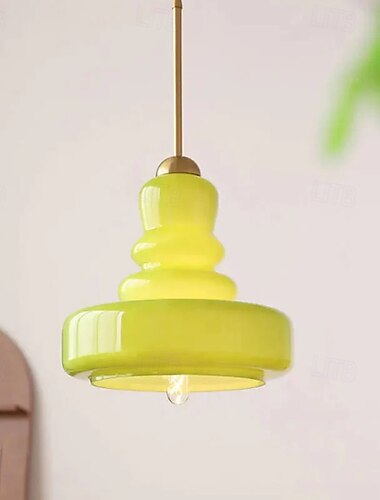  Luminária pendente de vidro para teto, estilo moderno, ideal para cozinha, ilha, quarto, sala de estar e sala de jantar.