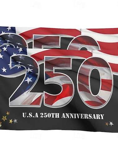  2 Stück Flaggen zum 250. Jahrestag der Vereinigten Staaten (1776–2026), patriotische amerikanische Gedenkflagge für 250 Jahre, ideal für Garten, Hof oder Hausdekoration