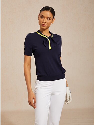  Damskie Spódnica golfowa Granatowy Bez rękawów Top Damskie stroje golfowe Odzież Stroje Noś odzież