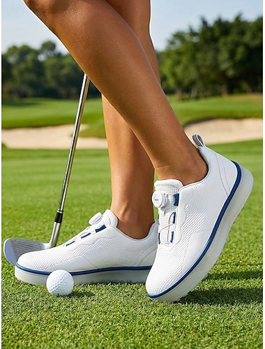  Dames golfschoenen zonder spikes met draaisluiting, waterdichte en ademende golfsneakers met rubberen gripzool voor training en wandelen. &buitensporten