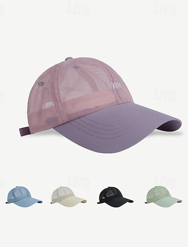  Boné de Baseball Chapéu de Sol Boné de tênis Unisexo Larga Boné de Corrida Cor Sólida Proteção Solar Pavio Humido Respirável para Tênis Basebal Pickleball Verão Primavera Preto Branco Rosa claro
