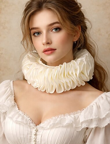  Rokoko Wiktoriańskie Renesansowa Kołnierz z falbanką elżbietańską Szlachcic Pani wielkiego rodu Strój na bal maskowy Dla obu płci Halloween Karnawał Spektakl LARP Ren Faire Dla dorosłych Kołnierz Na