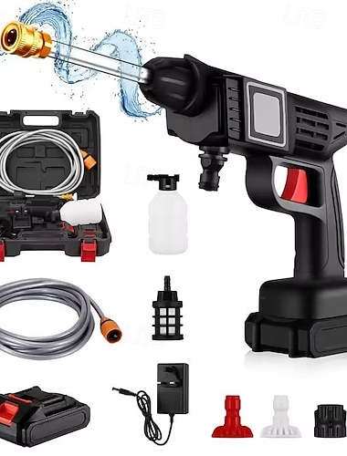  idropulitrice senza fili, idropulitrice portatile alimentata a batteria con batteria ricaricabile e caricabatteria, idropulitrice portatile ad alta pressione per lavaggio auto, patio, recinzione,