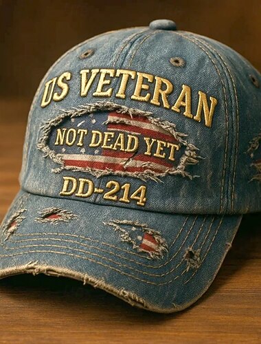  US-Veteranen-Baseballkappe mit Stickerei (DD-214), lässige Kappe im Used-Look mit amerikanischer Flagge, verstellbar, für Männer und Frauen, patriotisches Geschenk für Militärveteranen