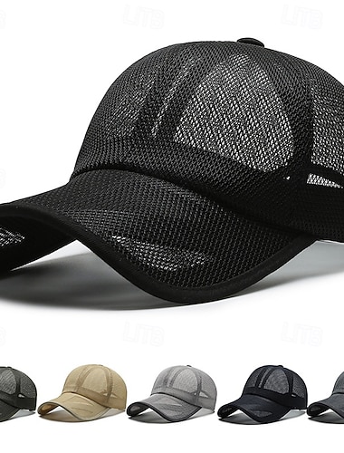  Boné de Baseball Boné de Corrida Chapéu de Sol Unisexo Larga Boné de Corrida Cor Sólida Proteção Solar A Prova de Vento Secagem Rápida para Tênis Basebal Corrida Verão Primavera Cinzento Escuro Preto