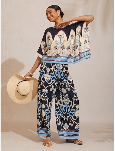  Silkemyk satengtopp med dolman-ermer i sommernatten