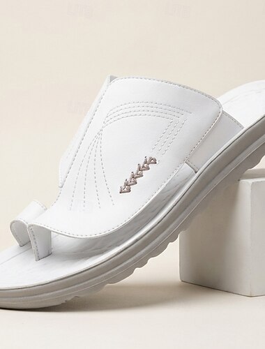  Witte teenslippers voor heren, open teenslippers, lichtgewicht comfortabele zomerschoenen voor strandvakantie, resort & zwembad, reizen, thuis, buitenactiviteiten en dagelijkse vakantiestijl.