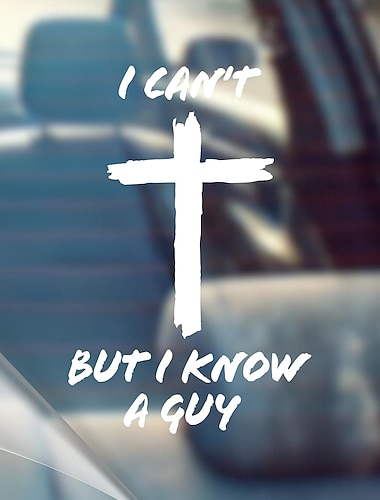  5 piezas No puedo, pero conozco a un chico - pegatina de vinilo para coche con cruz de Jesús cristiana para parachoques, para coche, pared, ventana, vehículo, resistente a la intemperie, viral