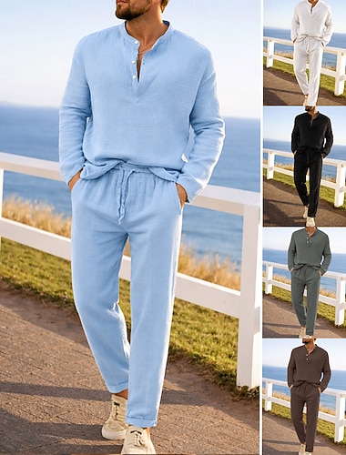  Męskie Dres Strój do biegania Stroje treningowe Ściągana na sznurek 2-częściowa Solidne kolory Běžecké tričko a kalhoty Zestaw odzieży sportowej Lato Wiosna Ciemnoszary Czarny Trening w siłowni