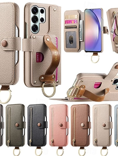  telefon Carcasă Pro Samsung Galaxy S26 S26 Plus S26 Ultra Pouzdro na peněženku Flip Cover Zip s poutkem na zápěstí Stojánek Retro TPU PU kůže