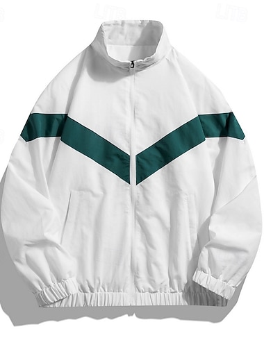  Męskie Kolorowy blok Lato piłkarskie Globalne dopasowanie Běžecká bunda Kurtka Outdoorowa Kurtka sportowa Wiosna Jesień Kieszenie Zamek Kolorowy blok Długi rękaw Szybkie wysychanie Lekki Oddychający