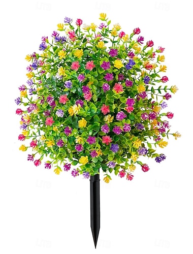  22 tuuman tekokukkien panos ulkokoristeisiin, kamelian moniväriset puutarhapanokset pihalle &nurmikko, haalistumaton, kestävä muovi, kaikkiin vuodenaikoihin sopiva