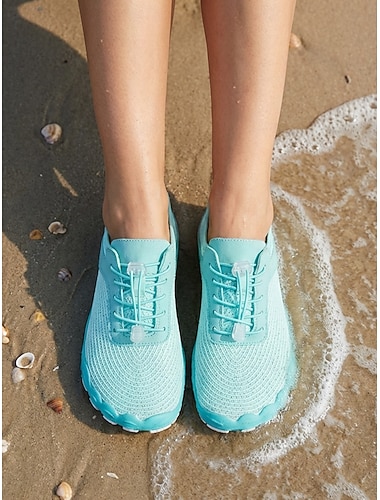  Chaussures aquatiques à séchage rapide pour femmes - baskets de plage légères et respirantes avec lacets élastiques ajustables et semelle antidérapante, style pieds nus pour la plage, la plongée avec