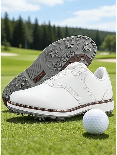  Witte golfschoenen voor dames – golfsneakers met spikes en antislipnoppen, klassieke sportieve stijl voor op de golfbaan en training. &outdoor kleding